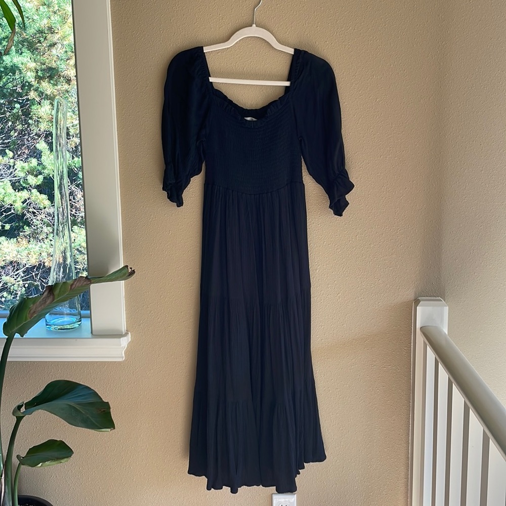 Oak + Fort EUC MIDI cotton smocked dress
